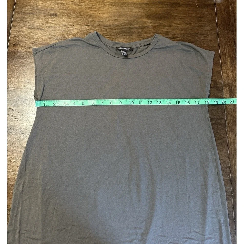 Eileen Fisher Women's XXS 2XS Jersey Tunic Long T Shirt Tee Top Short Sleeve - Picture 6 of 7